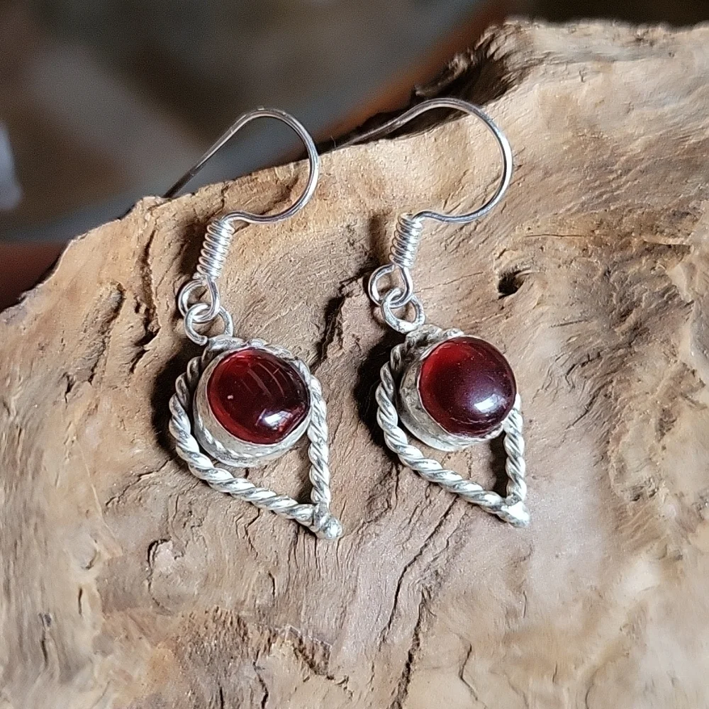 🔥LAST PAIR🔥 Carnelian Vintage Twist Drop Earrings, S925